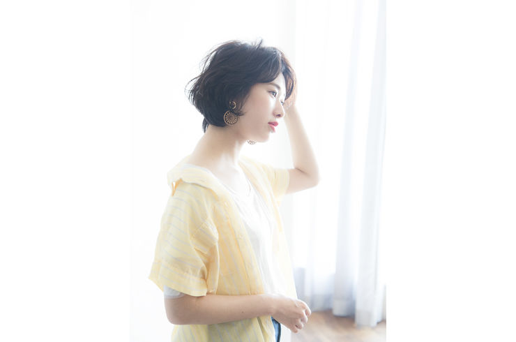 ひし形　面長　パーマ